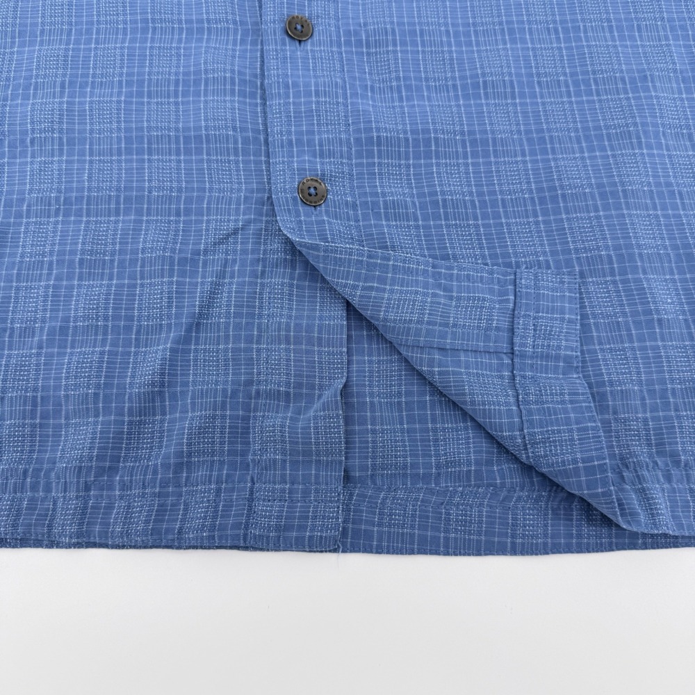 Royal Robbins Mens Blue Grid Textured Short Sleeve Button Down Shirt M Relaxed - Picture 7 of 12